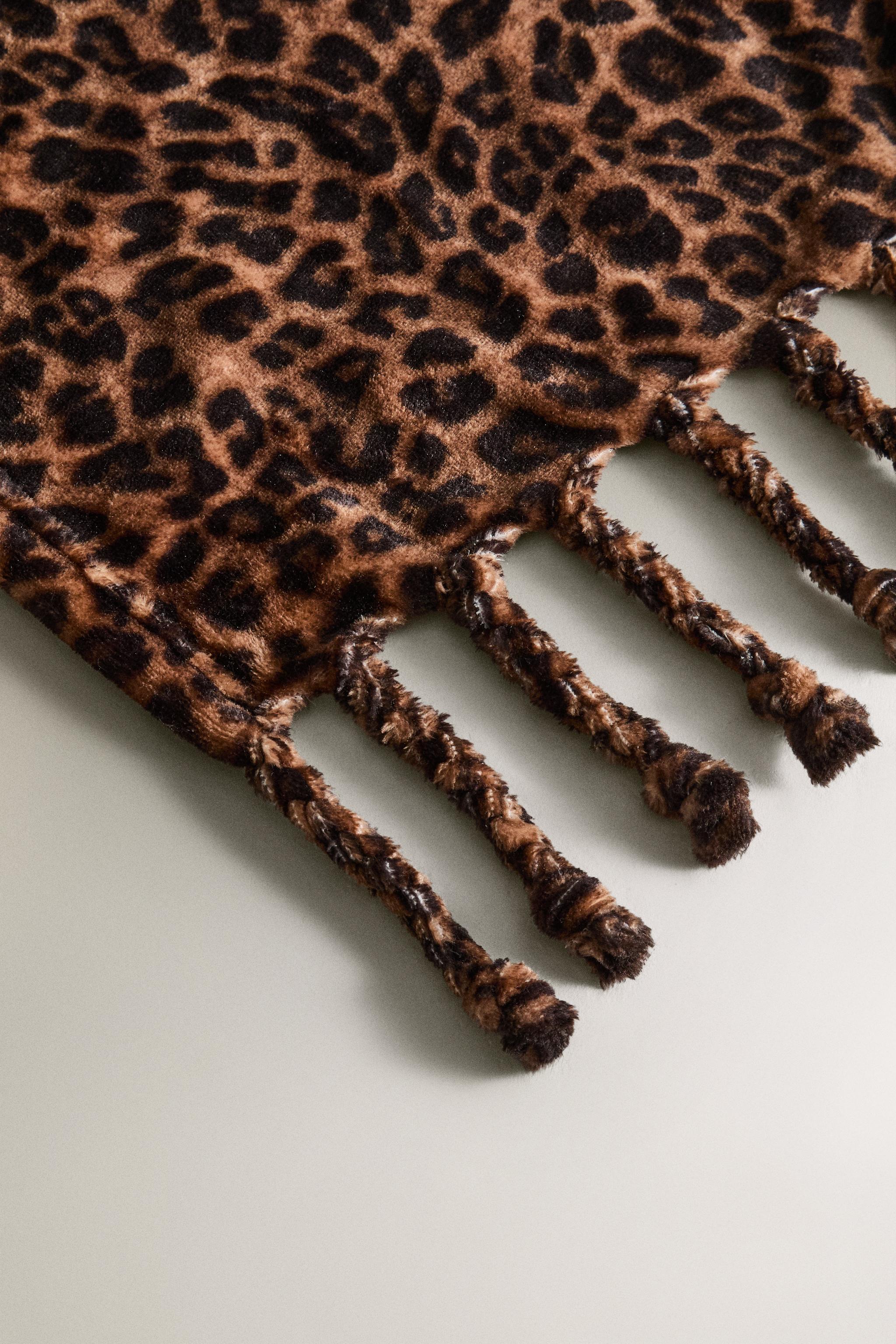 PLAID POLAIRE LÉOPARD